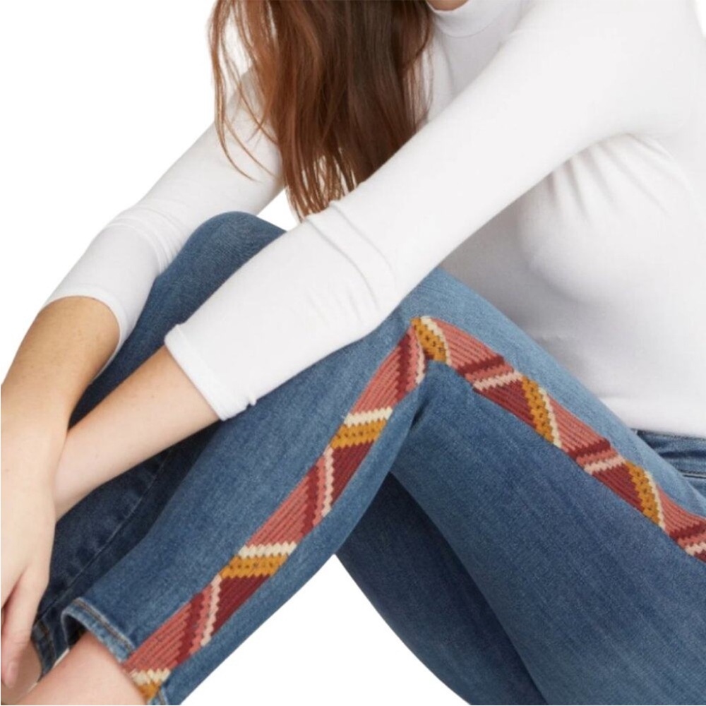Driftwood Jackie High Rise Embroidered Jeans in Rosie Santina SZ W27 L28 EUC - Picture 3 of 7